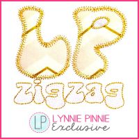 Wavy Zig Zag Stitch Applique Font Font DIGITAL Embroidery Machine File -- 5 sizes + Native BX Embroidery Font Scalable