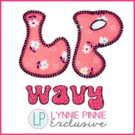 Wavy Vintage Stitch Applique Font Font DIGITAL Embroidery Machine File -- 5 sizes + Native BX Embroidery Font Scalable
