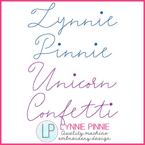 Unicorn Confetti Bean Stitch Font DIGITAL Embroidery Machine File -- 6 sizes + Native BX Embroidery Font Scalable