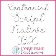 Centennial Script Bean Stitch Font Font DIGITAL Embroidery Machine File -- 5 sizes + Native BX Embroidery Font Scalable