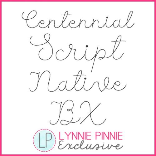 Centennial Script Bean Stitch Font Font DIGITAL Embroidery Machine File -- 5 sizes + Native BX Embroidery Font Scalable