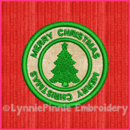 FREE Christmas Tree Circle Icon Applique Embroidery Design 4x4