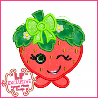 Cutie Kawaii Strawberry Applique 4x4 5x7 6x10 7x11 SVG