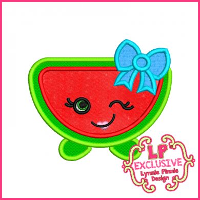 Cutie Kawaii Watermelon Applique 4x4 5x7 6x10 7x11 SVG