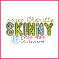 Skinny Faux Chenille Stitch HTV Applique Font DIGITAL Embroidery Machine File -- 5 sizes + Native BX Embroidery Font Scalable