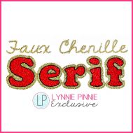 Serif Faux Chenille Stitch HTV Applique Font DIGITAL Embroidery Machine File -- 5 sizes + Native BX Embroidery Font Scalable