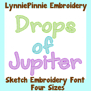 Drops of Jupiter BOLD Sketch Fill Font Uppercase & Lowercase DIGITAL Embroidery Machine File -- 4 sizes + BX