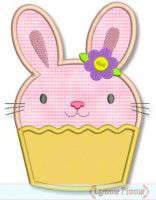 Easter Bunny Cupcake Applique 4x4 5x7 6x10