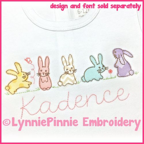 Simple Bunnies Applique Machine Embroidery Design 4x4 5x7 6x10 7x11