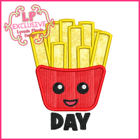 Fry Day Applique Embroidery Design 4x4 5x7 6x10 7x11
