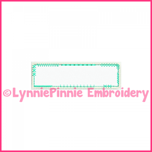 Vintage Funky Patch Rectangle Frame 2 Applique Embroidery Design 4x4 5x7 6x10 7x11 
