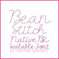 The Fighter Bean Stitch Font Uppercase & Lowercase Font DIGITAL Embroidery Machine File -- 5 sizes + Native BX Embroidery Font Scalable