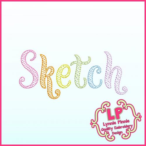 Whimsy Doodle Sketch Fill Font Uppercase & Lowercase Exclusive LP DIGITAL Embroidery Machine File -- 3 sizes + BX