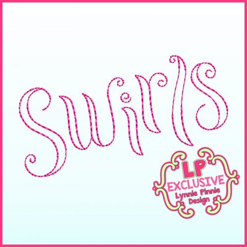 Whimsy Swirls Triple Run Doodle Font Uppercase & Lowercase Exclusive LP DIGITAL Embroidery Machine File -- 3 sizes + BX