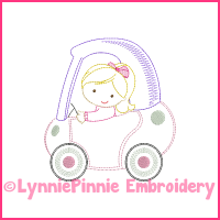 ColorWork Coupe Girl 1 Machine Embroidery Design File 4x4 5x7 6x10