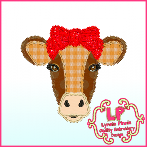 Download Cow with Bow Applique Triple ZigZag Machine Embroidery ...