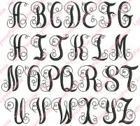 Lynnie's Swirly Monogram Font - 5 sizes LP EXCLUSIVE