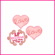 Love Heart Felt Clippie Design - 2 sizes