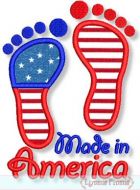 Made in America Baby Feet Applique 4x4 5x7 6x10