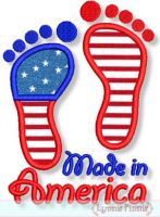 Made in America Baby Feet Applique 4x4 5x7 6x10