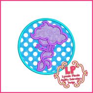 Mermaid Silhouette Circle Applique Embroidery Design File 4x4 5x7 6x10 7x11 
