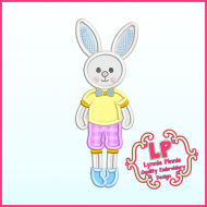 Applique Bunny Boy 1 Machine Embroidery Design File 4x4 5x7 6x10