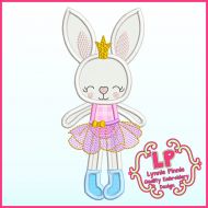 Applique Bunny Princess 1 Machine Embroidery Design File 4x4 5x7 6x10