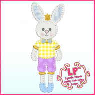 Bunny Prince Applique - Bold Blanket Stitch Machine Embroidery Design File 4x4 5x7 6x10
