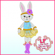 Bunny Princess 2 Applique - Bold Blanket Stitch Machine Embroidery Design File 4x4 5x7 6x10