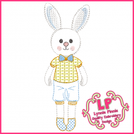 ColorWork Bunny Boy Machine Embroidery Design File 4x4 5x7 6x10