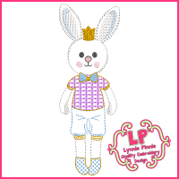 ColorWork Bunny Prince Machine Embroidery Design File 4x4 5x7 6x10