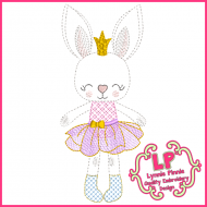 Colorwork Bunny Princess 1 Embroidery Design File 4x4 5x7 6x10