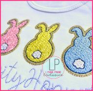 Faux Chenille Bunny 1 HTV Applique Machine Embroidery Design File 4x4 5x7