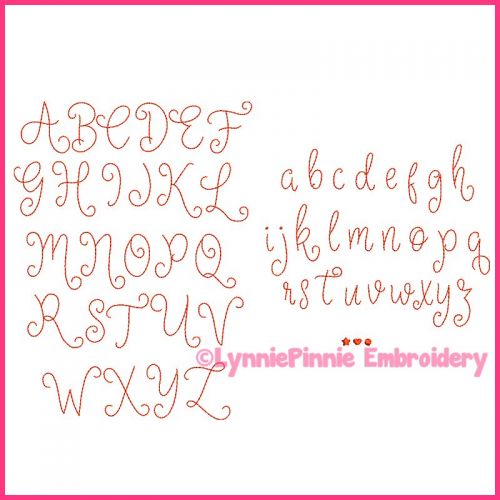 Arielle Script Hand Stitch Style Triple Bean Stitch Font Uppercase ...