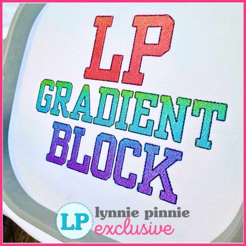 Gradient Serif Block Applique Machine Embroidery Font – 6 Sizes + Scalable Native BX File