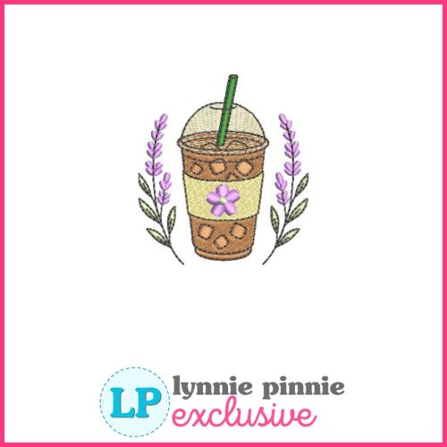 Lavender Iced Latte Mini Fill Embroidery Design File 3 Sizes