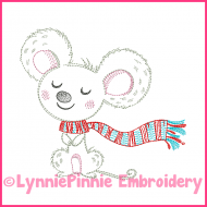 Winter Mouse Vintage ColorWork Sketch Machine Embroidery Design File 4x4 5x7 6x10 7x11