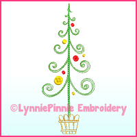 Fancy ColorWork Christmas Tree 2 Machine Embroidery Design File 4x4 5x7 6x10