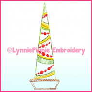 Fancy ColorWork Christmas Tree 3 Machine Embroidery Design File 4x4 5x7 6x10