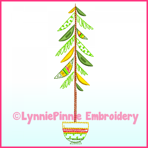 Fancy ColorWork Christmas Tree 4 Machine Embroidery Design File 4x4 5x7 6x10