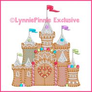 Gingerbread Candy Castle Bold Blanket Stitch Applique Machine Embroidery Design File 4x4 5x7 6x10