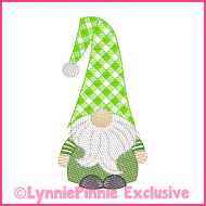 ColorWork Sketch Fill Winter Gnome Boy 1 Machine Embroidery Design File 4x4 5x7 6x10