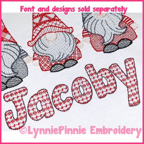 Fair Isle Pattern 2 Color Manatee Font Uppercase & Lowercase DIGITAL Embroidery Machine File -- 3 sizes + BX
