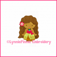 Polynesian Princess Mini Embroidery Design 4x4