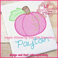 Pumpkin Sketch Fill Machine Embroidery Design File 4x4 5x7