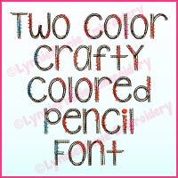 Crafty Colored Pencil 2 Color Sketch Font Uppercase & Lowercase Font DIGITAL Embroidery Machine File -- 3 sizes + BX