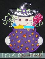 Treat Pocket Witch Applique 5x7 6x10