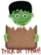 Treat Pocket Frankenstein Applique 5x7 6x10