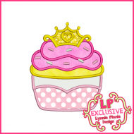 Princess Cupcake 2 Applique Design 4x4 5x7 6x10