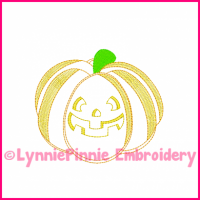 Jack-O-Lantern Pumpkin Colorwork Sketch Embroidery Design 4x4 5x7 6x10